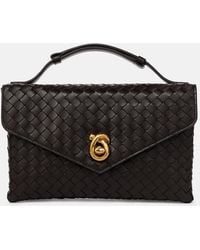 Bottega Veneta - Knot Lock Intrecciato Leather Top-Handle Bag - Lyst