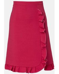 Valentino - Crepe Couture Ruffled Miniskirt - Lyst