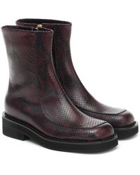 Marni Stivaletti in pelle stampata - Rosso