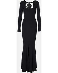 David Koma - Ribbed-Knit Open-Back Jersey Gown - Lyst