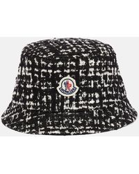 Moncler - Sombrero de pescador en tweed con logo - Lyst