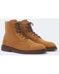 Brunello Cucinelli - Suede Lace-Up Boots - Lyst