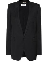 Americana Saint Laurent de Lana de color Negro blazers y chaquetas de traje Mujer Ropa de Chaquetas de Americanas 