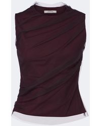 Dorothee Schumacher - Layered Draped Jersey And Tulle Top - Lyst