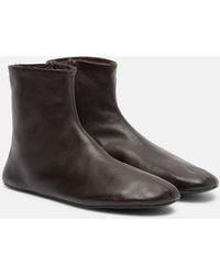 The Row - Stella Shearling-Lined Leather Ankle Boots - Lyst