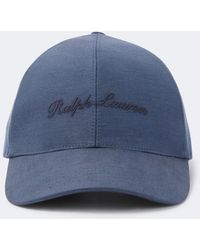 Ralph Lauren - Logo Silk And Linen Baseball Cap - Lyst