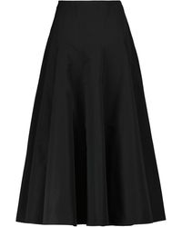 Valentino Falda midi plisada en mezcla de algodón - Negro