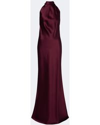 Ralph Lauren - Chilton Halterneck Satin Gown - Lyst