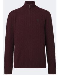 Polo Ralph Lauren - Cable-Knit Wool And Cashmere Half-Zip Sweater - Lyst