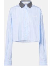 Miu Miu - Hellblau/Weiß Gestreifte Bluse - Lyst