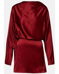 STAUD - Phoebe Silk-Blend Satin Minidress - Lyst