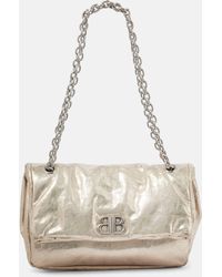 Balenciaga - Monaco Small Metallic Leather Shoulder Bag - Lyst