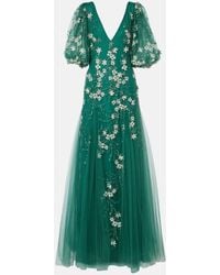 Costarellos - Vestido De Fiesta De Tul Y Lurex Con Apliques - Lyst