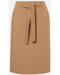 Max Mara - Max Mara Falda Midi Alec De Lana Con Cinturon - Lyst