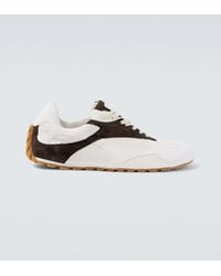 Bottega Veneta - Orbit Flash Suede-Trimmed Sneakers - Lyst