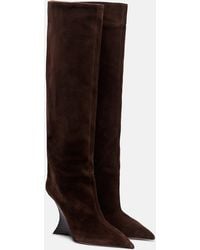 Paris Texas - Nina Suede Knee-High Wedge Boots - Lyst
