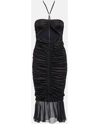 Blumarine - Ruched Jersey Midi Dress - Lyst