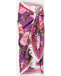 Dolce & Gabbana - Floral Cotton Beach Cover-Up - Lyst