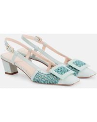 Roger Vivier - Belle Vivier 45 Crochet Leather Slingback Pumps - Lyst