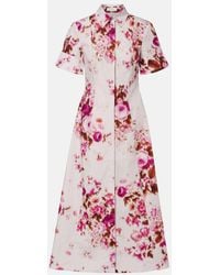 Erdem - Floral Cotton Poplin Shirt Dress - Lyst
