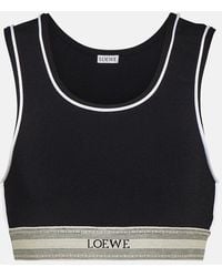 Loewe - Crop top con logo - Lyst