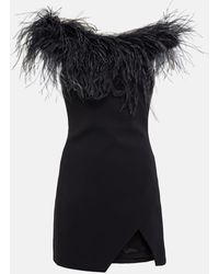 GIUSEPPE DI MORABITO - Feather-Trimmed Off-Shoulder Minidress - Lyst