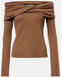 Max Mara - Orafo Draped Virgin Wool Top - Lyst
