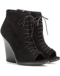 Burberry Virginia Suede Ankle Boots - Purple