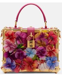 Dolce & Gabbana - Dolce Box Floral-Applique Leather Box Bag - Lyst