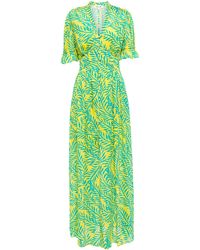 Diane von Furstenberg Erica Printed Maxi Dress - Green