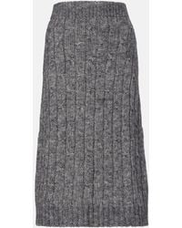 Max Mara - Max Mara Otello Cotton And Wool-Blend Midi Skirt - Lyst