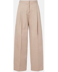 Jil Sander - Pleated Cotton Twill Wide-Leg Pants - Lyst