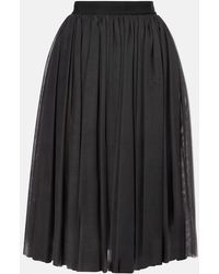 Dolce & Gabbana - Gathered Tulle Midi Skirt - Lyst
