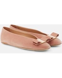 Ferragamo - Vanna Velvet Ballet Flats - Lyst