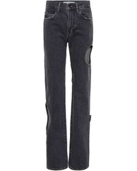 Damen Bekleidung Jeans Ausgestellte Jeans Off-White c/o Virgil Abloh Denim High-Rise Jeans mit geradem Bein in Grau 
