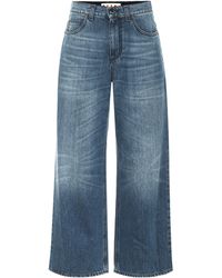 Marni High-Rise Jeans mit weitem Bein - Blau
