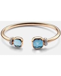 Pomellato - Nudo 18kt Rose Gold Bangle With Blue Topaz And Diamond - Lyst