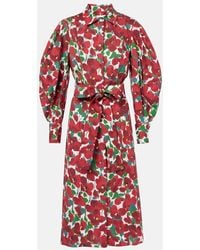 Carolina Herrera - Floral Cotton-Blend Shirt Dress - Lyst