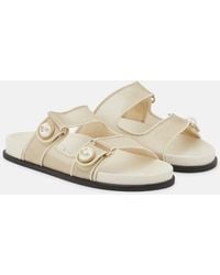 Jimmy Choo - Fayence Leather-Trimmed Sandals - Lyst