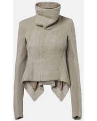 Rick Owens - Asymmetric Alpaca And Wool-Blend Jacket - Lyst