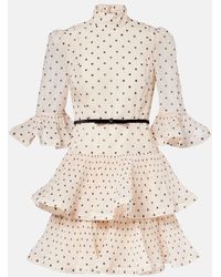 Zimmermann - Polka-Dot Ruffled Minidress - Lyst