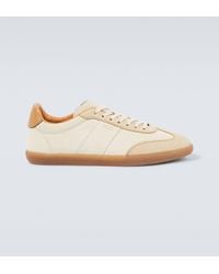 Tod's - Tabs Leather-Trimmed Suede Sneakers - Lyst