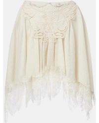 Blumarine - Embroidered Lace-Trimmed Miniskirt - Lyst