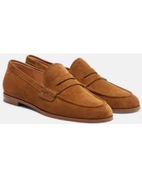 Gianvito Rossi - Georgie Suede Penny Loafers - Lyst