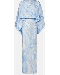 PUCCI - Orchidee Soleil Silk Gown And Cape Set - Lyst