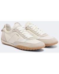 Tod's - Suede-Trimmed Leather Sneakers - Lyst