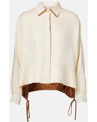 Max Mara - Bluse Biacco Aus Leinen Und Seide - Lyst