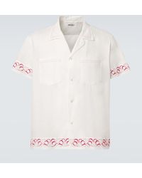 Bode - Besticktes Hemd Aus Baumwollpopeline - Lyst