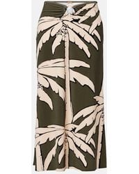 Johanna Ortiz - Printed Gathered Terry Maxi Skirt - Lyst