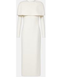 Safiyaa - Bridal Gullu Caped Crepe Midi Dress - Lyst